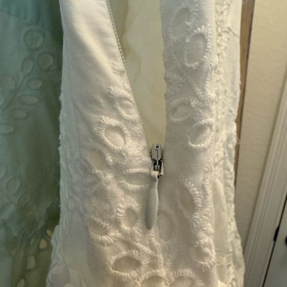 Zara white eyelet off shoulder summer mini dress - Picture 6 of 7